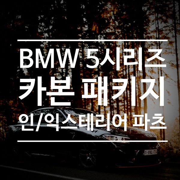 [체크아웃] BMW G30 5시리즈 전용 카본 패키지 시공 (미러커버+그릴+디퓨저+인테리어트림+프론트립+외관카본패키지)