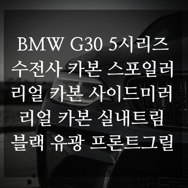 [체크아웃] BMW G30 5시리즈 전용 카본 패키지 세트 스포일러 사이드미러 실내카본트림 키드니그릴 시공
